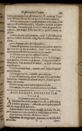 Ælii Donati, Differentiæ Vocum. Ex Commentariis ad Terentium.
