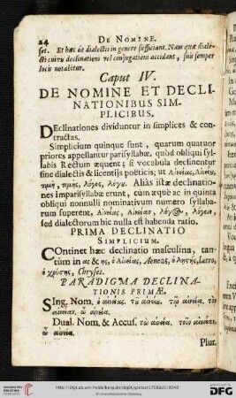 Caput IV: De Nomine & simplicibus Declinationibus