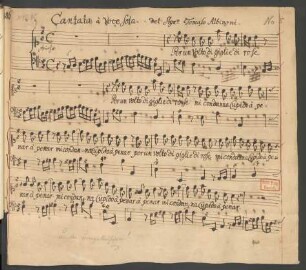 Per un volto di gigli e di rose; S, bc; A-Dur; RosA vol.2, p.391