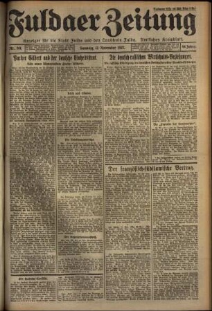 Ausgabe vom Samstag, den 12. November 1927.