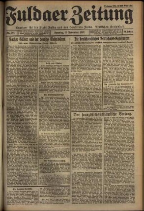 Ausgabe vom Samstag, den 12. November 1927.