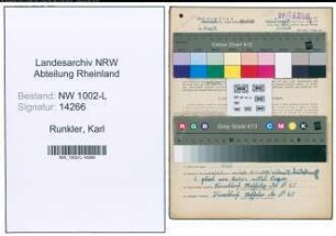 Entnazifizierung Karl Runkler , geb. 20.05.1901 (Aufseher)