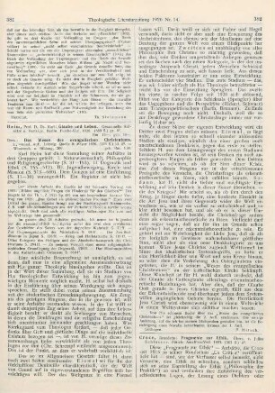 381-382 [Rezension] Heim, Karl, Das Wesen des evangelischen Christentums. 2., veränd. Aufl