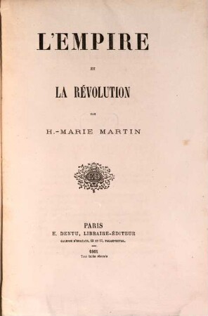 L' empire et la révolution