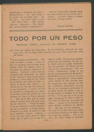 Todo por un peso : Monólogo cómico, Original de Roberto Cayol