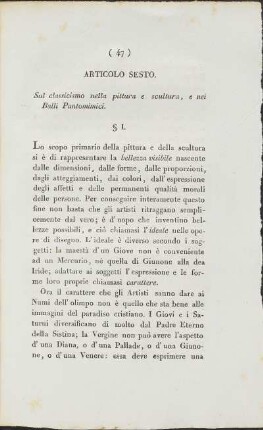 Articolo Sesto.