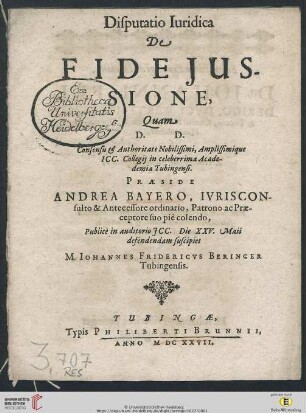Disputatio Iuridica De Fideiussione