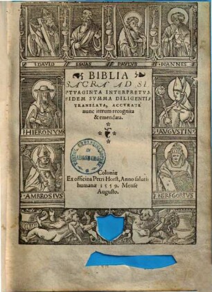 Biblia Sacra : ad septuaginta interpretum fidem summa diligentia translata