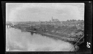 Grodno (= Hrodna, Weißrussland) von der Eisenbahnbrücke aus gesehen