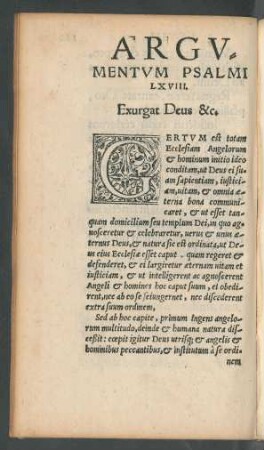 Argumentum Psalmi LXVIII.