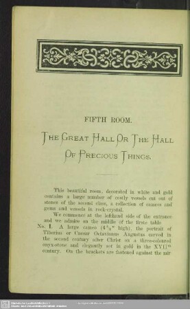 Fifth room. The Creat Hall Or The Hall Of Precious Things