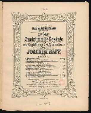 H. 3: Zwölf zweistimmige Gesänge mit Begleitung des Pianoforte