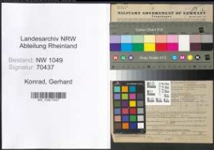Entnazifizierung Gerhard Konrad , geb. 12.08.1919 (Rechtspfleger)