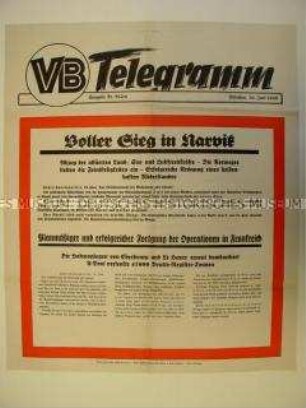 Maueranschlag des "Völkischen Beobachters": "Voller Sieg in Narvik"