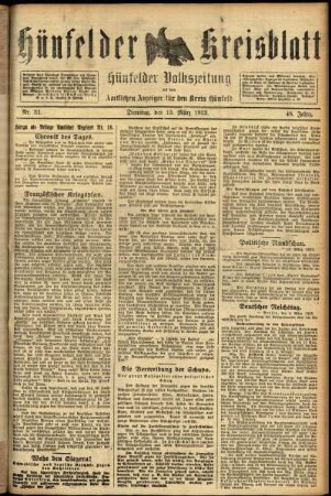 Ausgabe vom Dienstag, den 13. März 1923.
