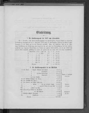I. Die Bevölkerungszahl für 1887 nach Altersklassen.