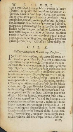 Cap. X. Bellum Etruscum & cum rege Porsena