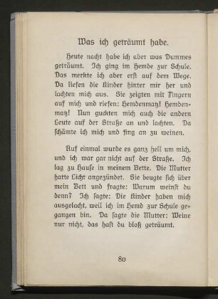Was ich geträumt habe.
