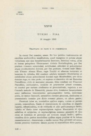 XXVII Tunisi - Pisa 16 maggio 1353