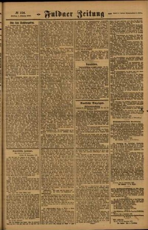Zweite Ausgabe vom Freitag, den 01. Oktober 1920.