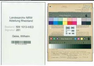Entnazifizierung Wilhelm Geiss , geb. 11.09.1898 (Lehrer)