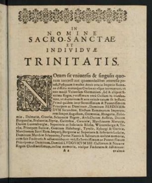 3-34, In Nomine Sacro-Sanctae et Individuae Trinitatis