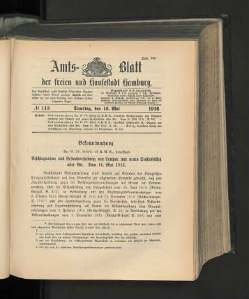 No. 113, 16. Mai 1916