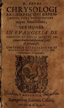 Sermones in Evangelia de dominicis et festis aliquot solennioribus totius anni, insignes