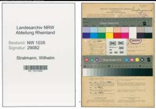 Entnazifizierung Wilhelm Stratmann , geb. 03.10.1904 (Hauer)