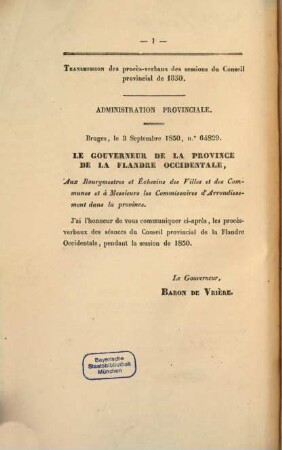 Procès-verbaux. 1850