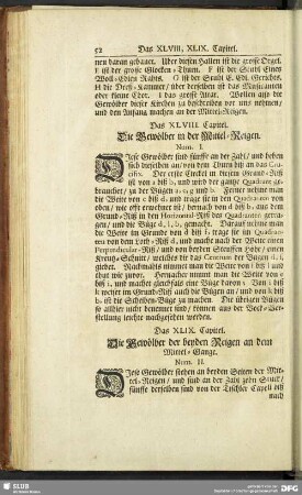 Das XLVIII. Capitel. Die Gewölber in der Mittel-Reigen. Num. I.