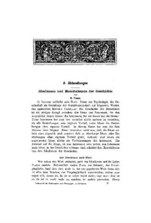 Idealismus und Materialismus der Geschichte