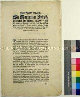 Verordnung von Maximilian Joseph Herzog von Bayern über das Tragen von Zivil-Uniformen