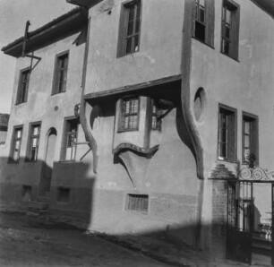 Gebäudeansicht : Das Haus von Nedyalko Nemski aus der Mitte des 19. Jahrhunderts in der Altstadt der Stadt Plovdiv, Bulgarien.