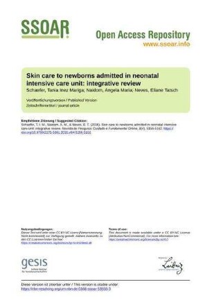 Skin care to newborns admitted in neonatal intensive care unit: integrative review