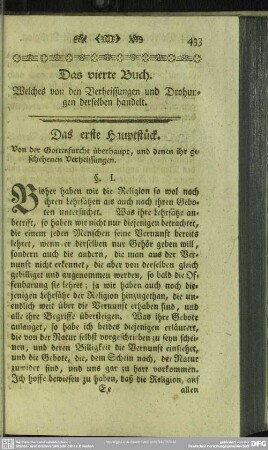 Das vierte Buch. Welches von den Verheissungen und Drohungen derselben handelt
