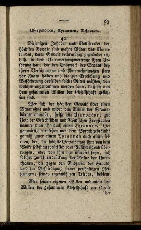 § 40. Usurpatoren, Tyrannen, Despoten.