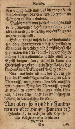Nun aber/ so seynd die Fundamenten oder Haupt-Puncten deß Glaubens, ...