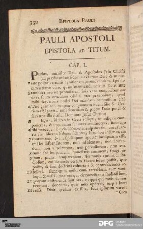 Pauli Apostoli Epistola ad Titum.