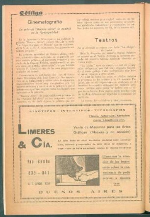 Cinematografía : La película "Buenos Aires" se exhibió en la Municipalidad