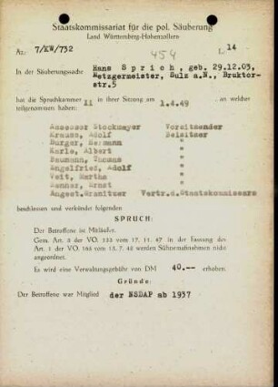 Sprich, Hans