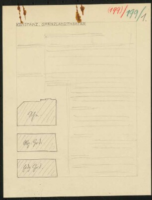 Stadttheater, Konstanz: Layout-Skizze, drei Seiten