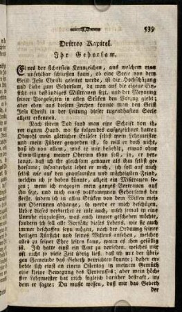 539-553, Drittes Kapitel. Ihr Gehorsam. - Viertes Kapitel. Ihre grosse Begierd nach ....