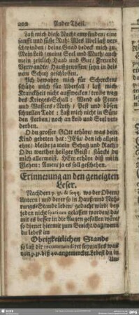 Erinnerung an den geneigten Leser