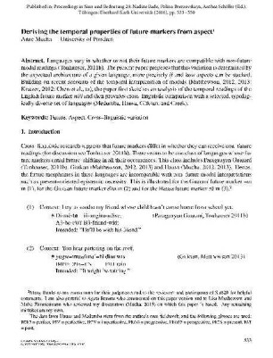 Deriving the temporal properties of future markers from aspect