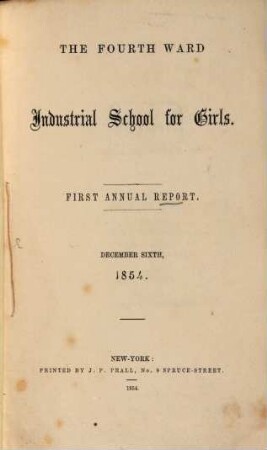 Annual report. 1. 1854, 6. Dez.