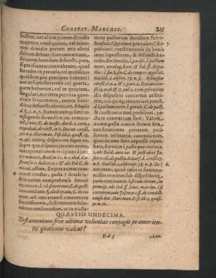 Quaestio Undecima. Testamentum sive ultima voluntas coniugis praemorientis quatenus valeat?