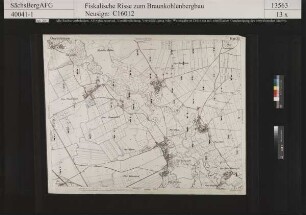 Leipziger Braunkohlengebiet mit den Resultaten der staatlichen Bohrungen; Fluren Gaulis, Rötha, Kreudnitz, Espenhain, Trachenau, Treppendorf, Zöpen, Hain, Keiritzsch, Kahnsdorf, Pürsten, Großzössen und Kleinzössen