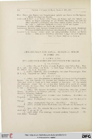 Erwerbungen der königl. Museen zu Berlin im Jahre 1887, 1: Sammlung der griechisch-römischen Skulpturen und Abgüsse