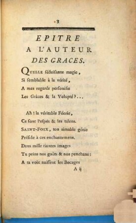 Epitre a l'auteur des Graces